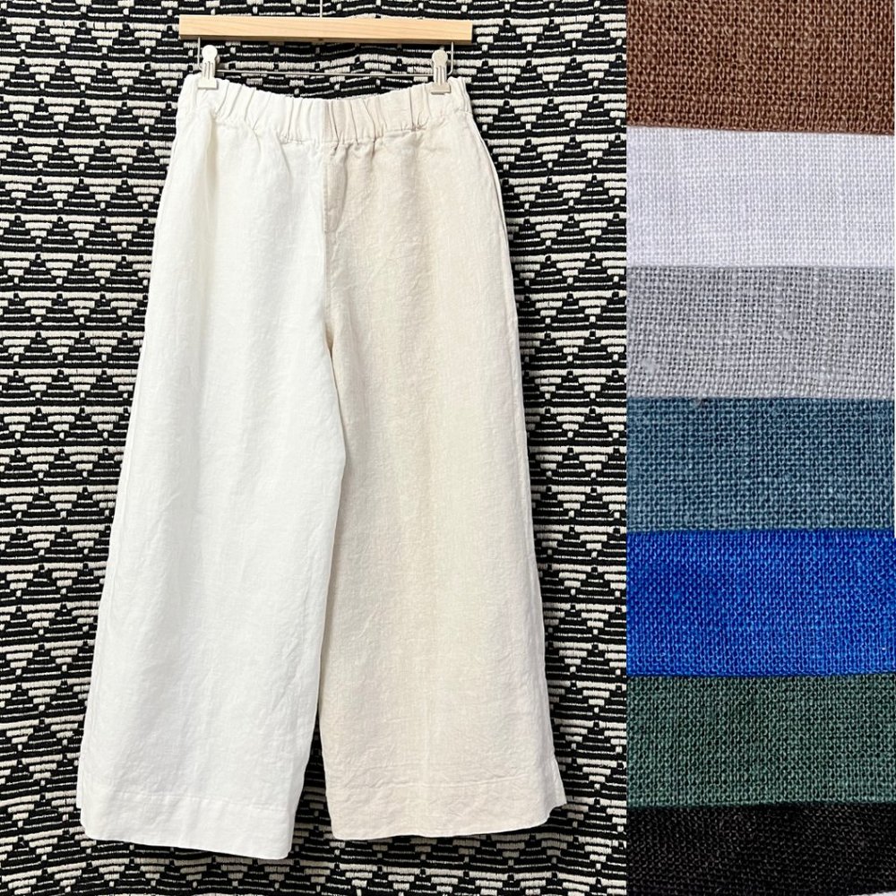 BOOKS OPEN*Two tone 100% linen pants, Bespoke Artisan made